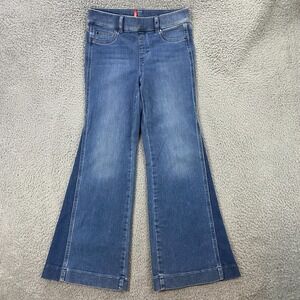 Spanx‎ Flare Leg Pull Jeans Womens Medium High-Rise Denim Stretch Western Retro